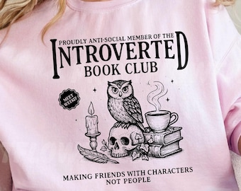 Introverted Book Club Funny Owl Png Svg, Romance Reader SVG, Anti Social Book Club Png Svg, Book Lover Antisocial Reader Book Addict Svg,
