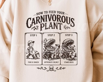 Carnivorous Plant Lover Funny Garden SVG PNG, How To Feed Your Vintage Botanical Humor