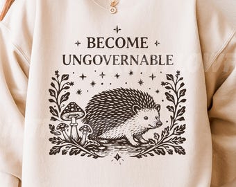 Funny Eagle Cottagecore Protest PNG SVG: Become Ungovernable Ironic Weird Animal (Digital File)