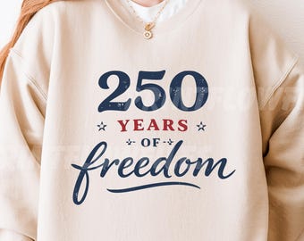 Retro América 250 Años Libertad SVG PNG, Gráfico Vintage Aniversario Americana Descarga Digital