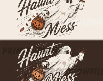 Haunt Mess Ghost SVG PNG, lustige Halloween-Grafik zum Herunterladen