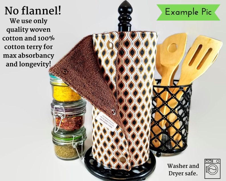 CUSTOM Unpaper Towels With Snaps and Core Choose Your Print Etsy