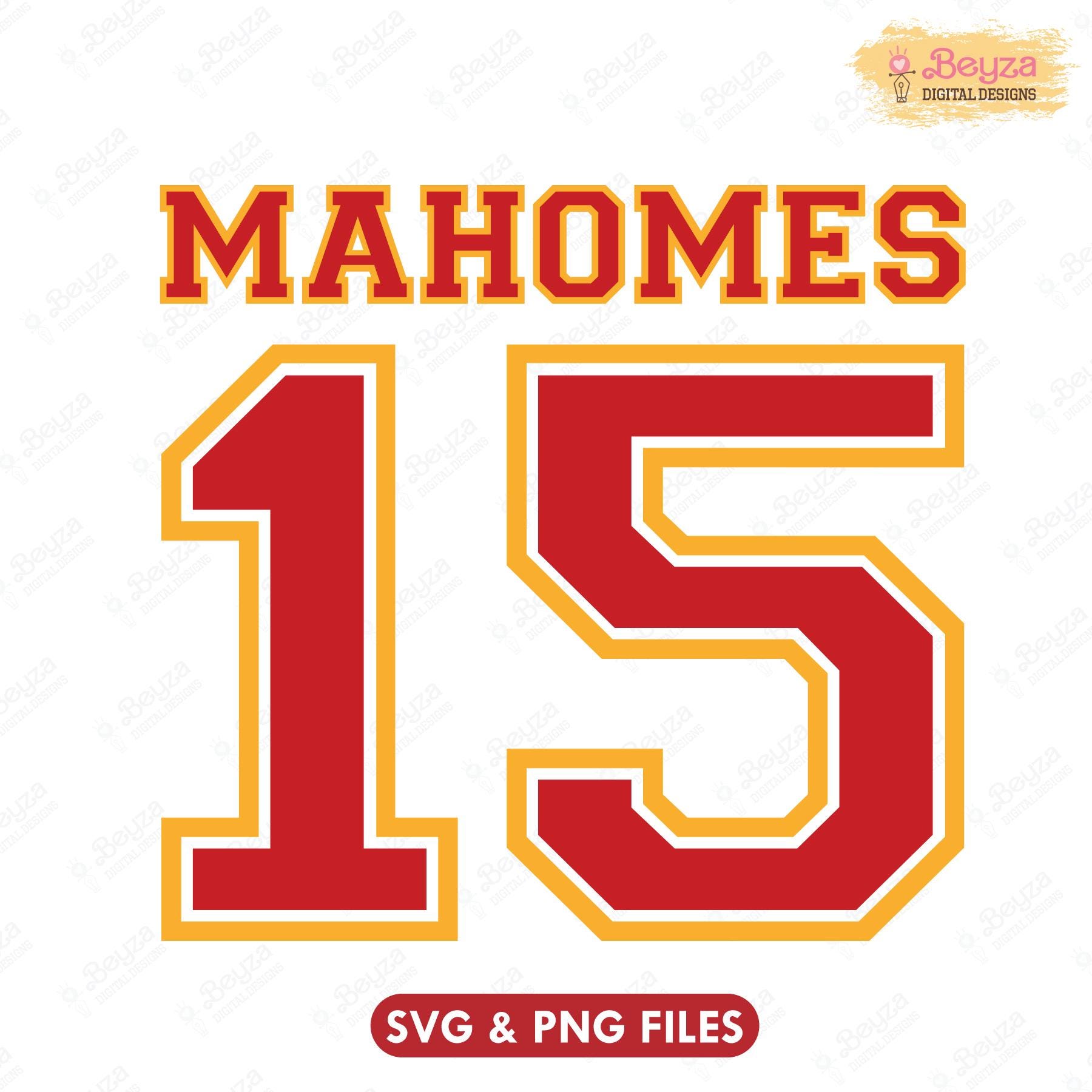 Mahomes 15 Svg Png | Jersey Letters | Superbowl Design (digital ...