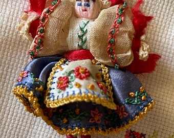 vintage handmade stitched miniature doll