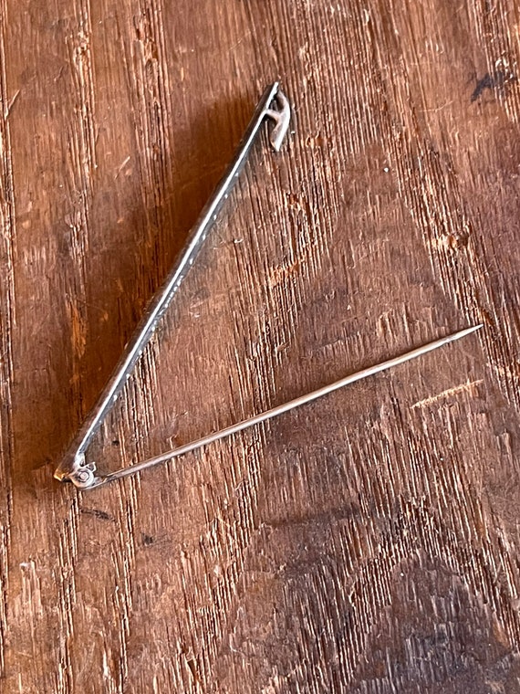 Antique sterling paste bar pin brooch Gem