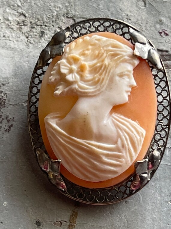 Antique Edwardian handcrafted Cameo brooch