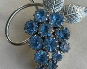 Vintage rhinestone brooch grapes design