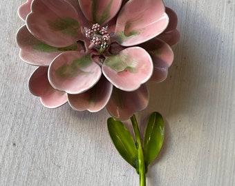 vintage floral enamel brooch