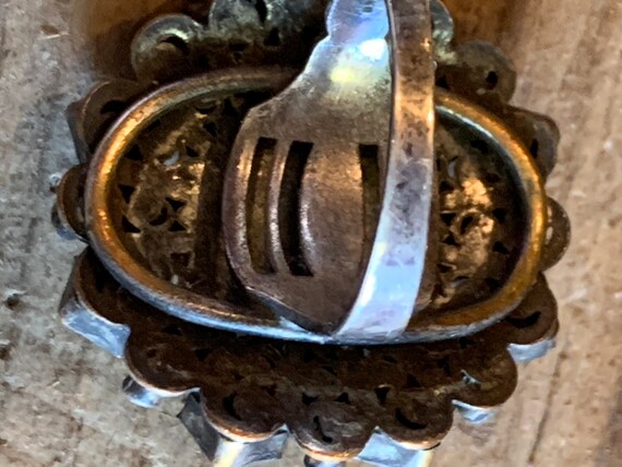 Exquisite antique multi colored stone sterling si… - image 4