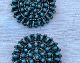 Vintage Zuni Petit point clip earrings