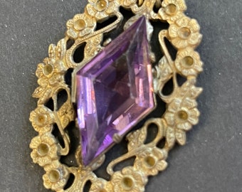 Antique amethyst Victorian brooch