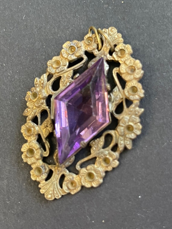 Antique amethyst Victorian brooch