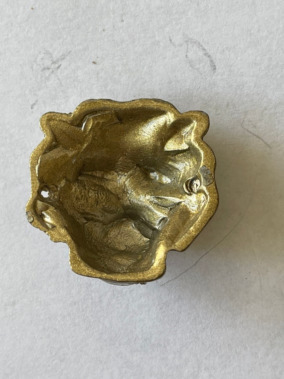 Vintage lion head brass component - image 2