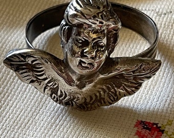 vintage silver cherub napkin ring