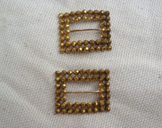 Pair of Steel Cut 1920s Tiny Buckles Etsy