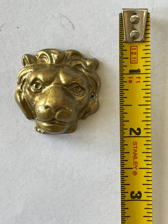 Vintage lion head brass component - image 4