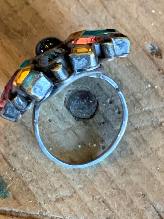 Exquisite antique multi colored stone sterling si… - image 2