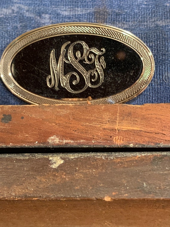 Vintage sterling silver monogram brooch