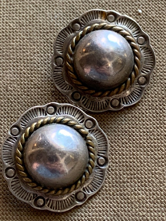 Vintage hand made sterling clip earrings