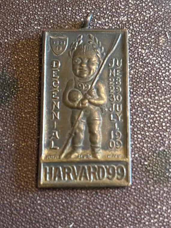 Antique 1899 Harvard bronze fob