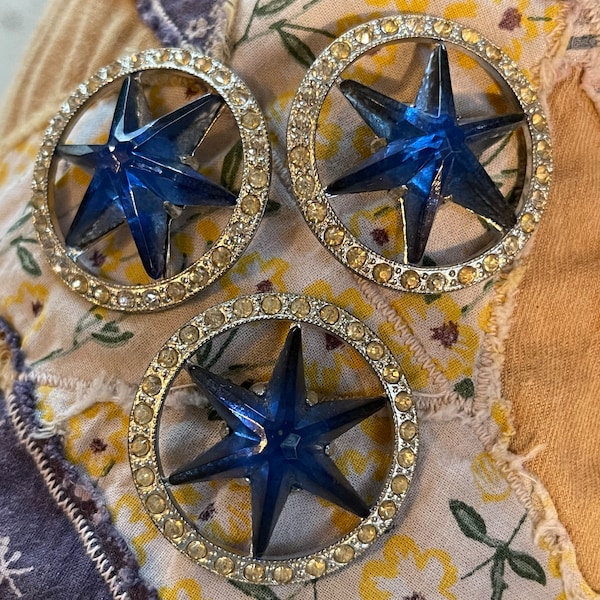 Art Deco paste star button lot