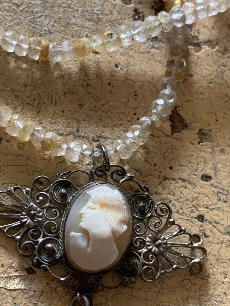 Antique cameo assemblage necklace