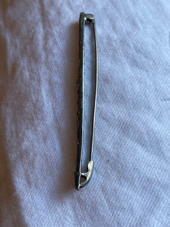Antique sterling paste bar pin brooch Gem