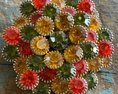Vintage Mid Century crystal rhinestone brooch