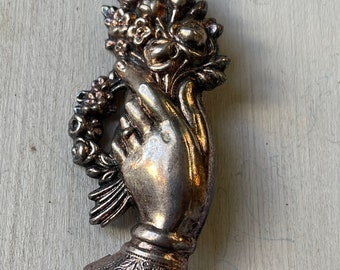vintage silver Victorian brooch