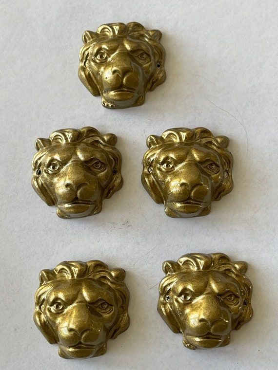 Vintage lion head brass component - image 3