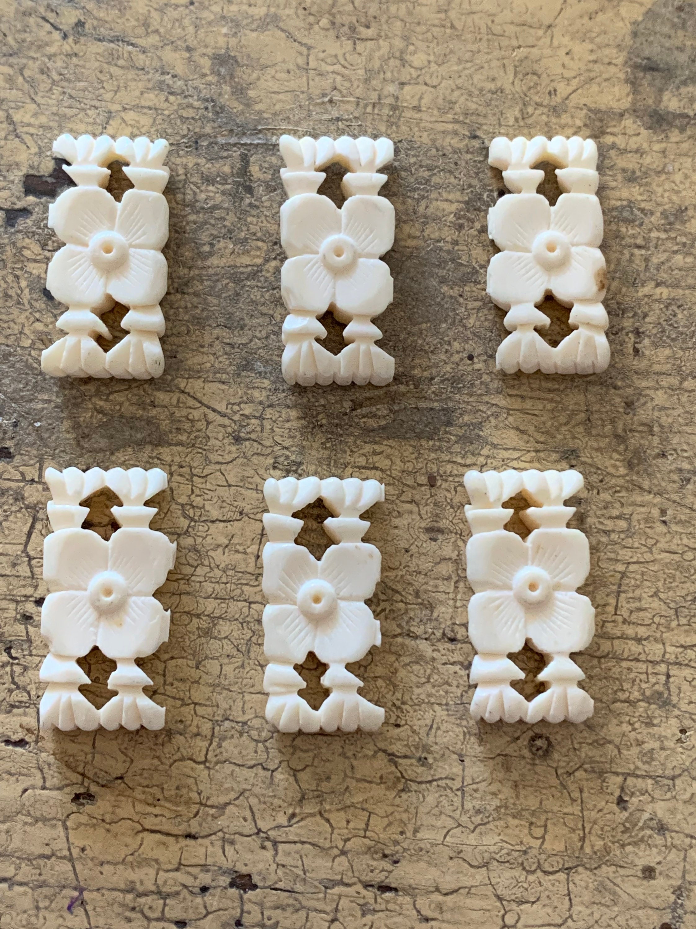 Bone Carved Flower Beads – Estate Beads & Jewelry