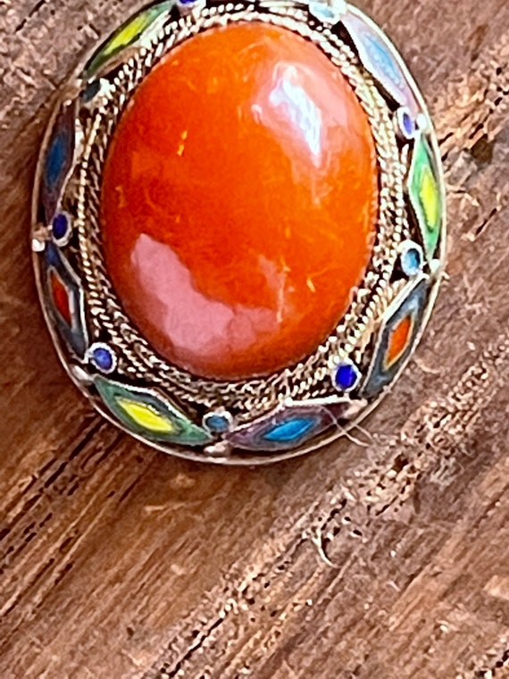 Antique enamel pendant