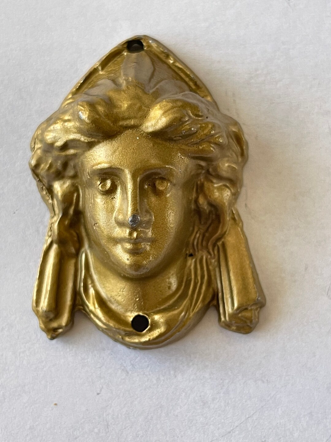 Vintage Brass Maiden Escutcheon Etsy