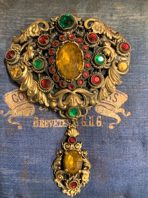 Antique Filagree paste brooch