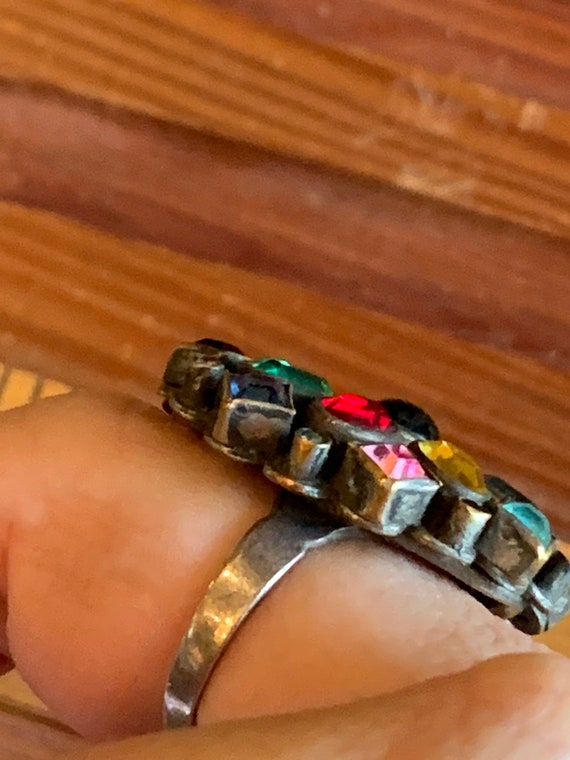 Exquisite antique multi colored stone sterling si… - image 5