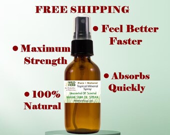 Natural Magnesium Oil Maximum Strength | Topical Mineral Spray for Wellness | Dead Sea Magnesium Chloride | Scented or Unscented + Free Ship