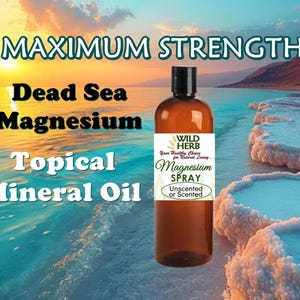 Magnesium Oil Refill Bottle Large Size Magnesium Chloride - Dead Sea Israel Topical Mineral Spray Essential Oil Scent Unscented Save Bulk