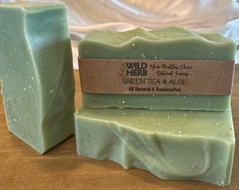 Organic Green Tea Soap | Exfoliating Oatmeal, Rich Lather