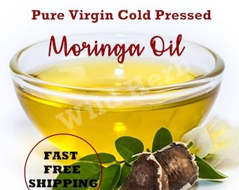 MORINGA OIL: Virgin Cold Pressed Organic | Unrefined & Pure | Choose Size - Bulk Sizes | Wholesale Prices | Beauty Oil, Lotion Serum Making