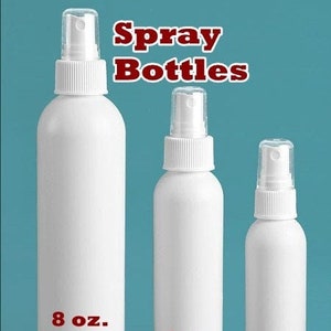 SPRAY BOTTLES White plastic with sprayer nozzle SIZES: 2, 4 or 8 oz. image 1