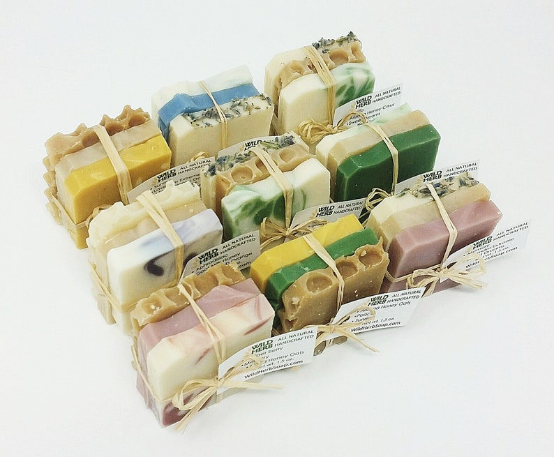 Organic Soap Set: Travel Size Creamy, Rich Lather Unique Gift or Stocking Stuffer Party Favor, Aromatherapy Bath Decoration, Tester image 6