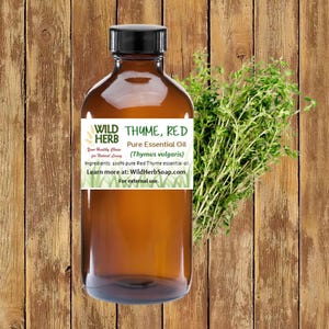 Pure Thyme Essential Oil (Red Thyme Type) Direct Certified Organic Distiller Imported Strong Scent Aroma Undiluted Use in DIY Soap Salves