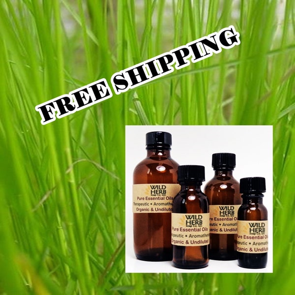 ORGANIC LEMONGRASS Essential Oil | Fast free shipping | Aromatherapy, Therapeutic Grade | Bath & Body Scents | Wild Herb Soap Co