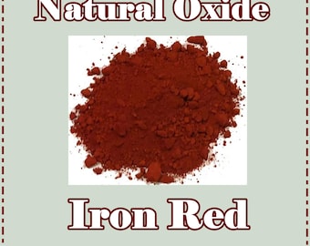 May include: Natural Oxide Iron Red pigment powder. The powder is a deep red color and is shown in a pile on a white background.
