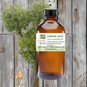 Camphor (White) Pure Certified Organic Distiller Direct Essential Oil Menthol Herbal Azulene Topical Scrubs Soap Ointments Foot Bath DIY