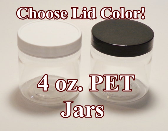 4 oz Clear PET Plastic Jars with Lids | DIY Storage Containers