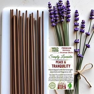 Lavender Incense Sticks, Sustainable Bamboo Base, USA Made