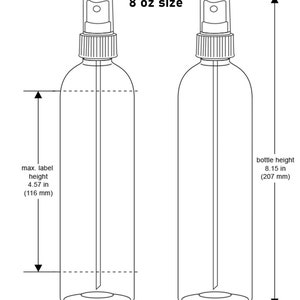 SPRAY BOTTLES White plastic with sprayer nozzle SIZES: 2, 4 or 8 oz. image 2