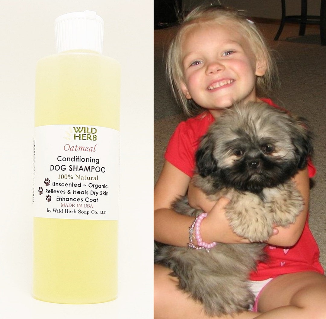 Natural ORGANC OATMEAL Dog Shampoo, Liquidsoap Formula Enriched With Oat & Rose Extract, More