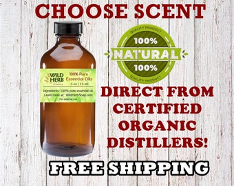 1/2 oz ORGANIC ESSENTIAL OILS ~ Choose Scent ~ Aromatherapy / Therapeutic Grade | Distiller Direct | Bath & Body Use, Diffusers, Soaping